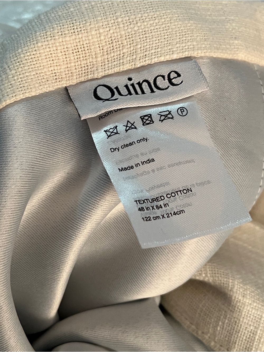 Quince Textured Cotton Blackout Set of 2 Panels in Ivory - Picture 3 of 3
